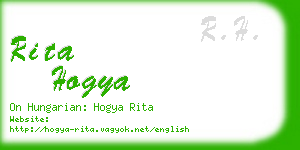 rita hogya business card
